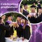 50 Sets 16 oz Purple Graduation Plastic Cups Wildflower Congrats Grad Disposable Drinking Cups with Lids and Paper Straws for Hot Cold Drinks Class of 2026 Graduation Party Supplies